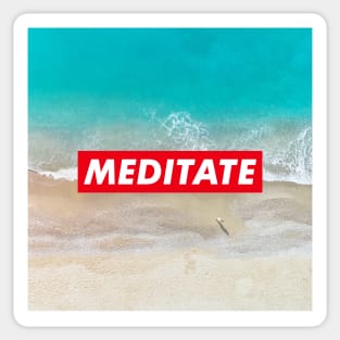 Meditate blue ocean Sticker